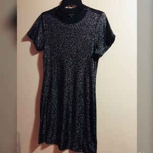 Topshop Silver Metallic Mini Dress